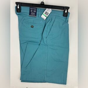 Nautica Classic Fit Deck Shorts Turquoise Blue New With Tags
